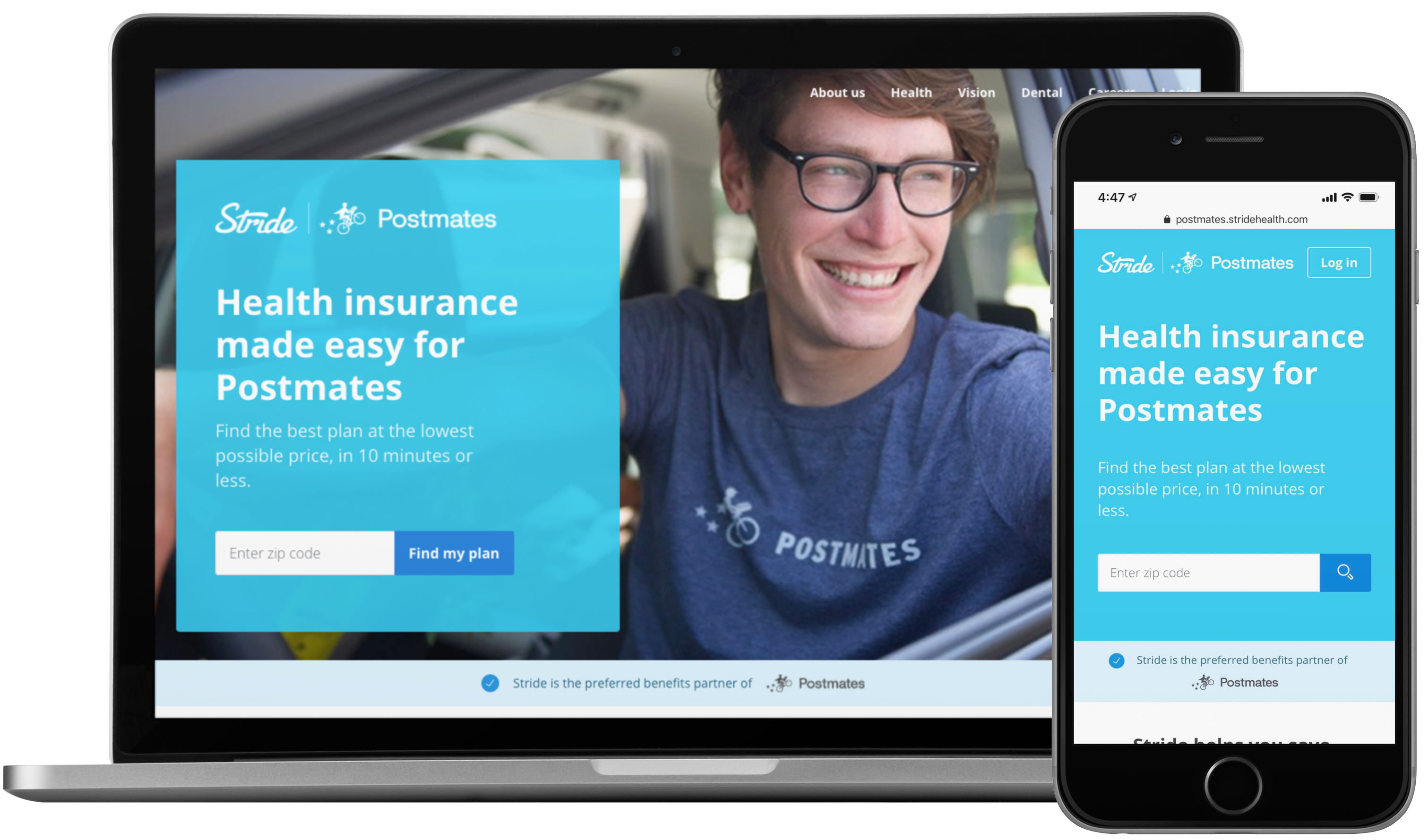 Stride Co-branded health insurance portal